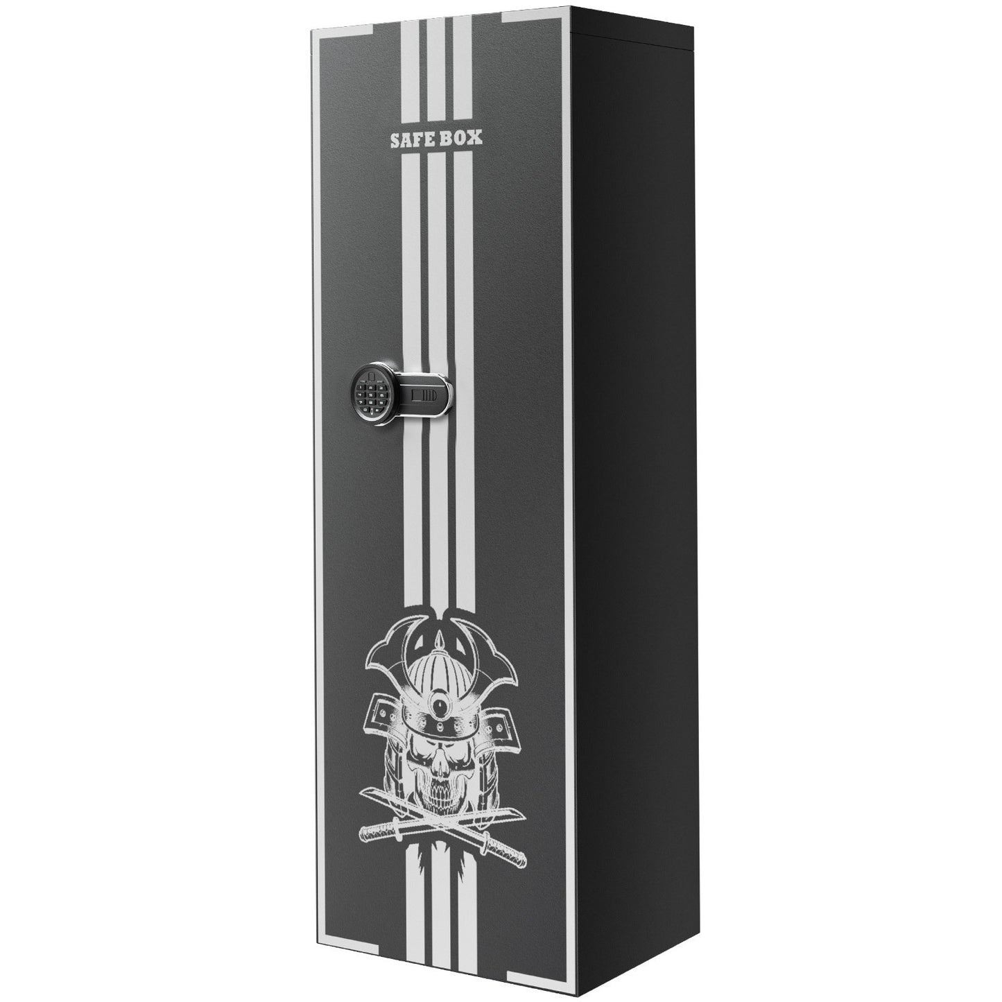 4 Gun Safe, Long Gun Cabinet for Rifles and Pistols, Quick Access Rifle Safe with 3 Ammo Slots and 2 Adjustable Racks, Large Digital Cabinet with Key and Password Lock