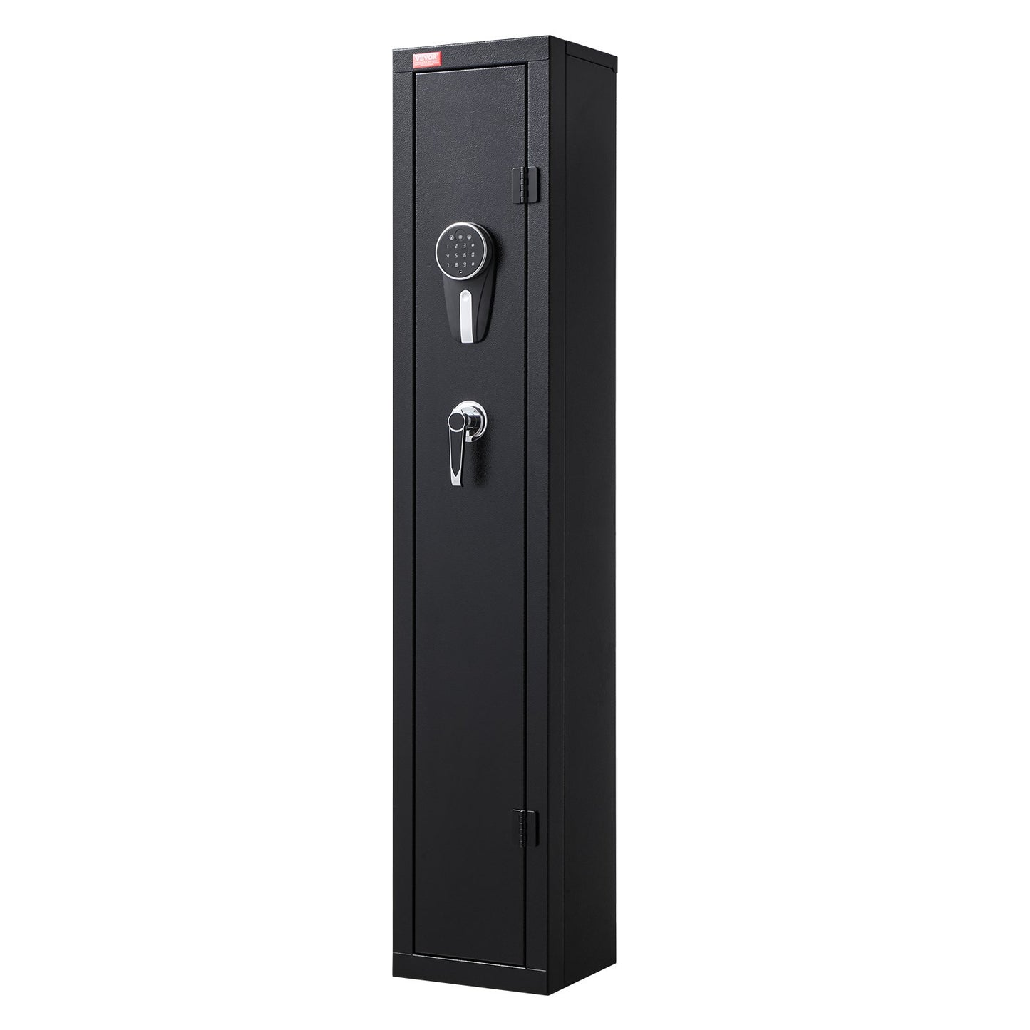 Gun Safe, Heavy Duty Cold-Rolled Steel Fireproof Rifle Cabinet with Digital Keypad & Key, Large Long Gun Cabinet with Magazine and LED Lighting, Adjustable Racks for Rifles, Pistols, Shotgun