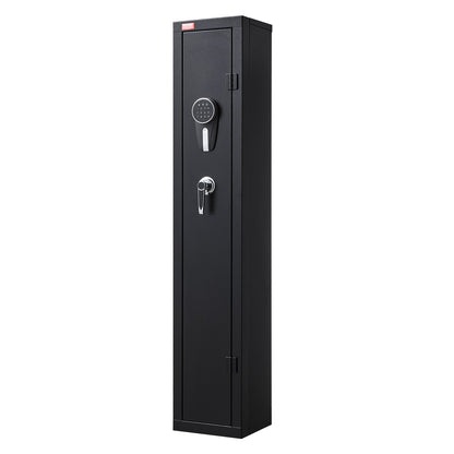 Gun Safe, Heavy Duty Cold-Rolled Steel Fireproof Rifle Cabinet with Digital Keypad & Key, Large Long Gun Cabinet with Magazine and LED Lighting, Adjustable Racks for Rifles, Pistols, Shotgun