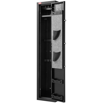 Gun Safe, Heavy Duty Cold-Rolled Steel Fireproof Rifle Cabinet with Fingerprint, Digital Keypad & Key, Large Long Gun Cabinet with Magazine and LED, Adjustable Racks for Rifles, Pistols, Shotgun