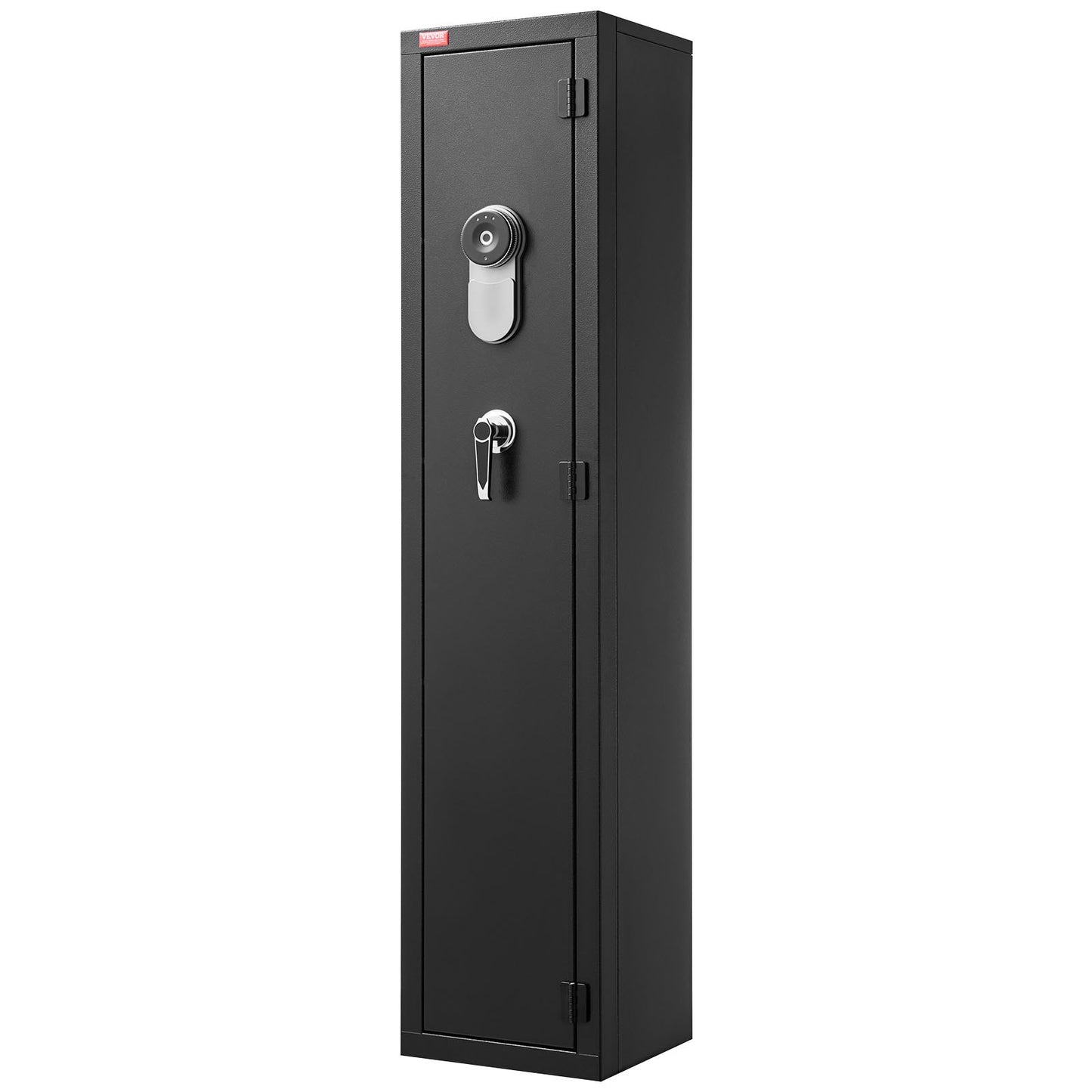 Gun Safe, Heavy Duty Cold-Rolled Steel Fireproof Rifle Cabinet with Fingerprint, Digital Keypad & Key, Large Long Gun Cabinet with Magazine and LED, Adjustable Racks for Rifles, Pistols, Shotgun