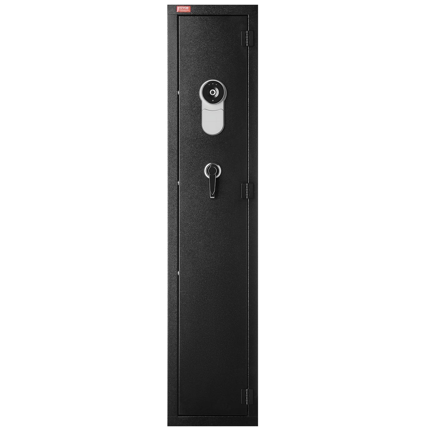 Gun Safe, Heavy Duty Cold-Rolled Steel Fireproof Rifle Cabinet with Fingerprint, Digital Keypad & Key, Large Long Gun Cabinet with Magazine and LED, Adjustable Racks for Rifles, Pistols, Shotgun