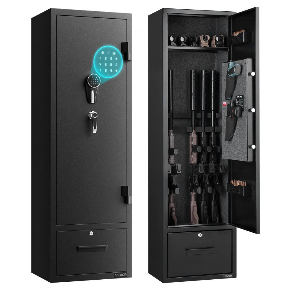 4 Gun Safe Long Gun Cabinet for Rifles & Pistols with Key and Password