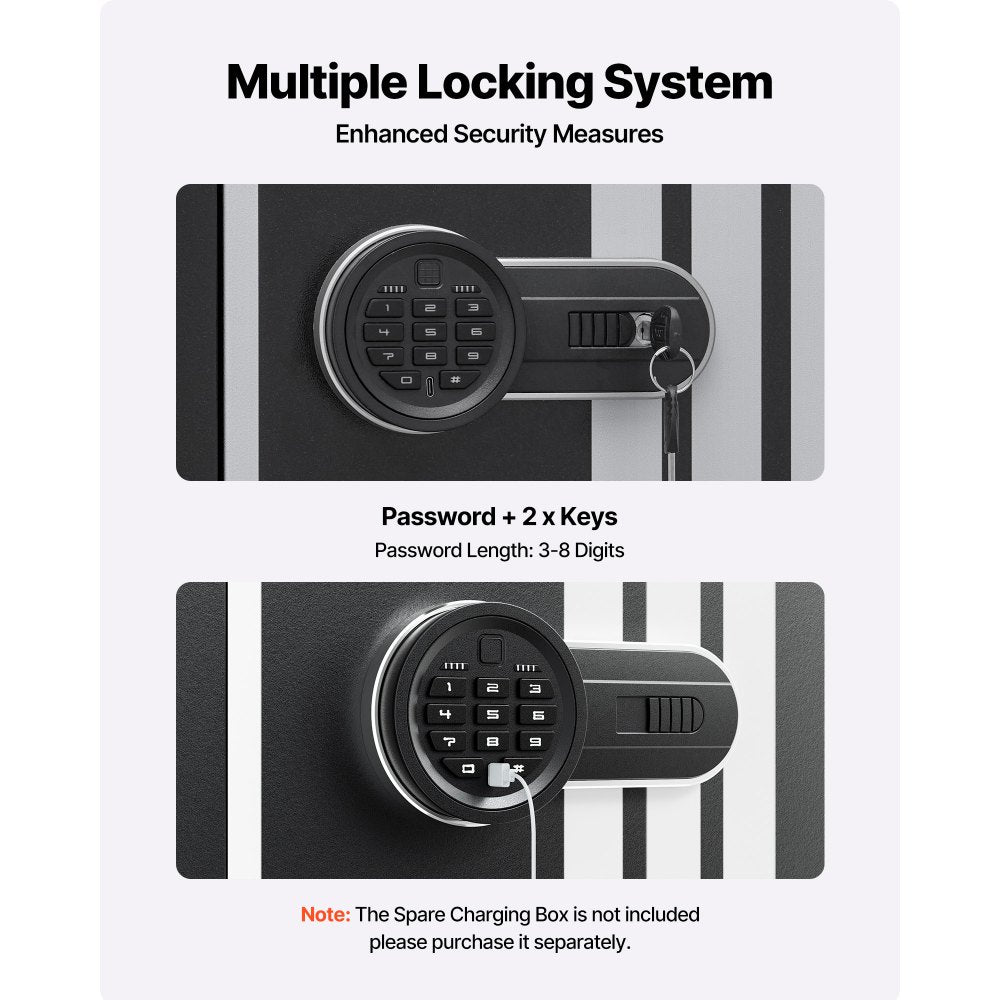 4 Gun Safe Long Gun Cabinet for Rifles & Pistols with Key & Password Lock