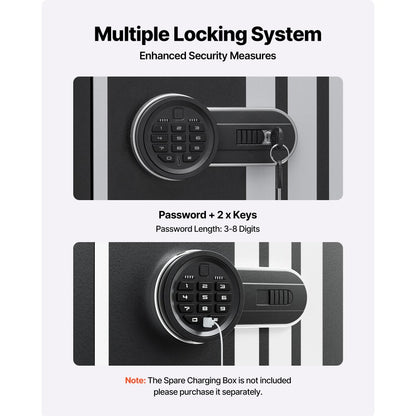 4 Gun Safe Long Gun Cabinet for Rifles & Pistols with Key & Password Lock