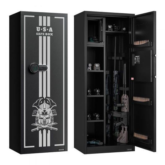 4 Gun Safe Long Gun Cabinet for Rifles & Pistols with Key & Password Lock