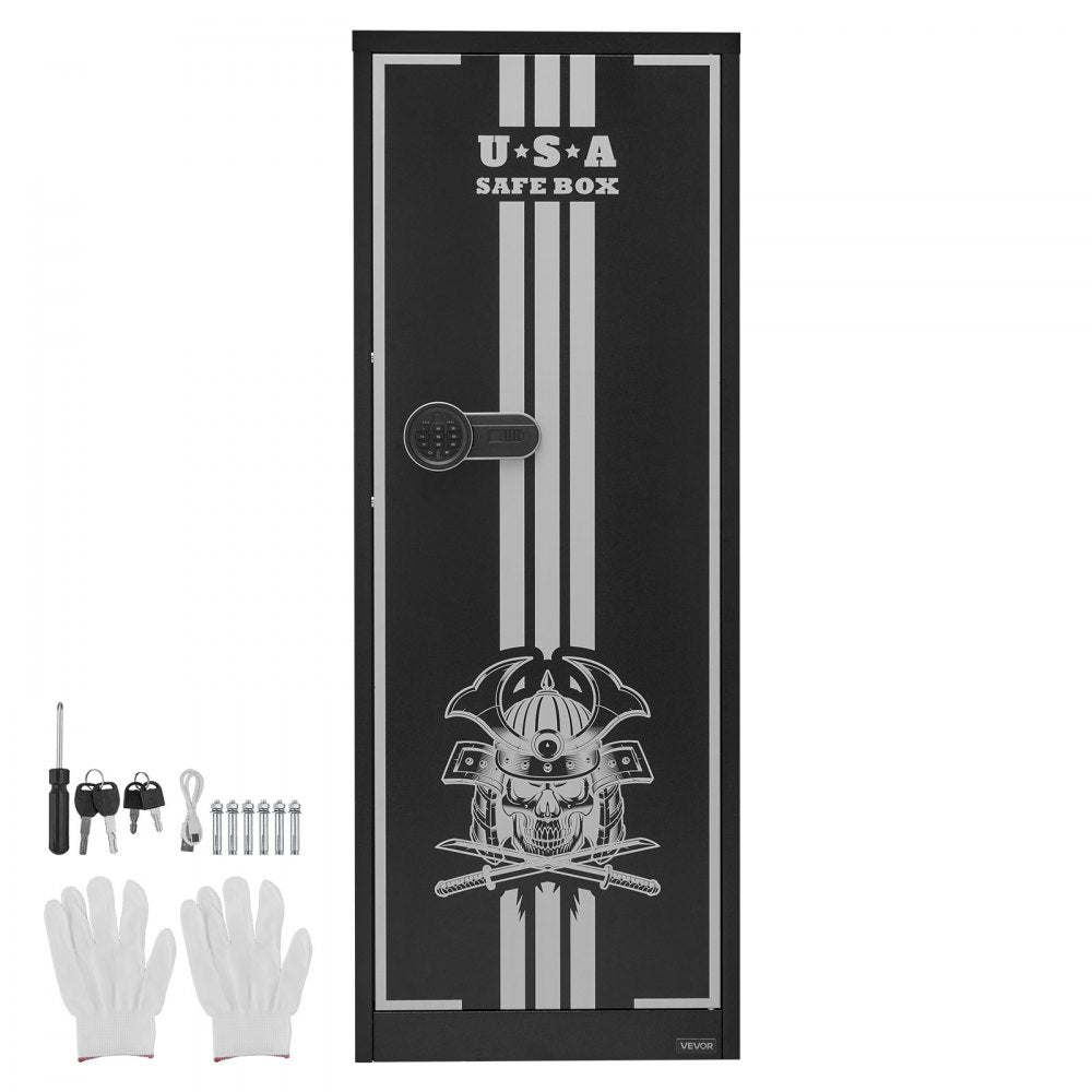4 Gun Safe Long Gun Cabinet for Rifles & Pistols with Key & Password Lock