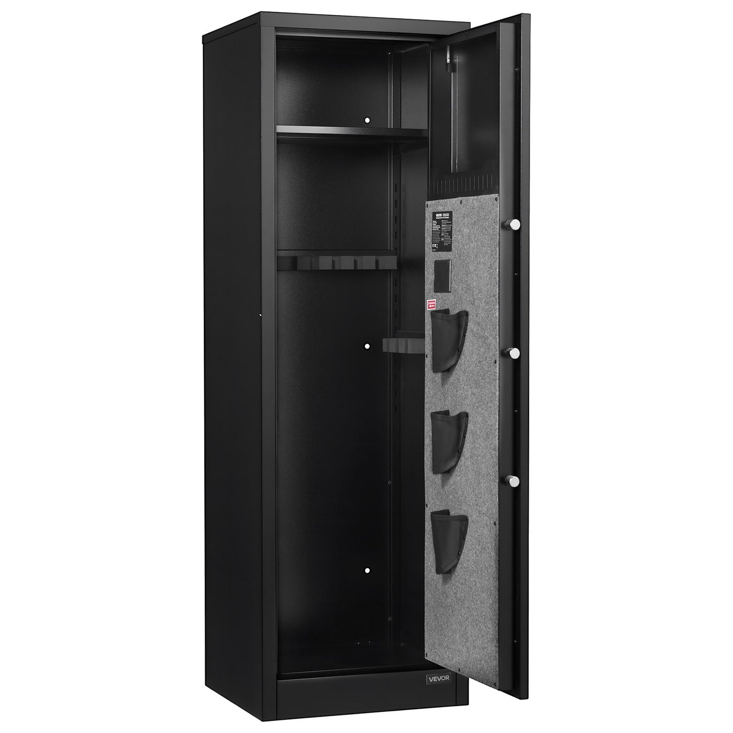 8-10 Gun Safe, Long Gun Cabinet for Rifles and Pistols, Quick Access Rifle Safe with 3 Pistol Pockets and Adjustable Racks, Large Digital Cabinet with Fingerprint and Password Lock