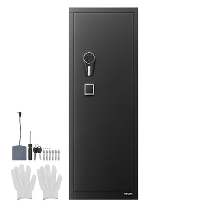 8-10 Gun Safe, Long Gun Cabinet for Rifles and Pistols, Quick Access Rifle Safe with 3 Pistol Pockets and Adjustable Racks, Large Digital Cabinet with Fingerprint and Password Lock