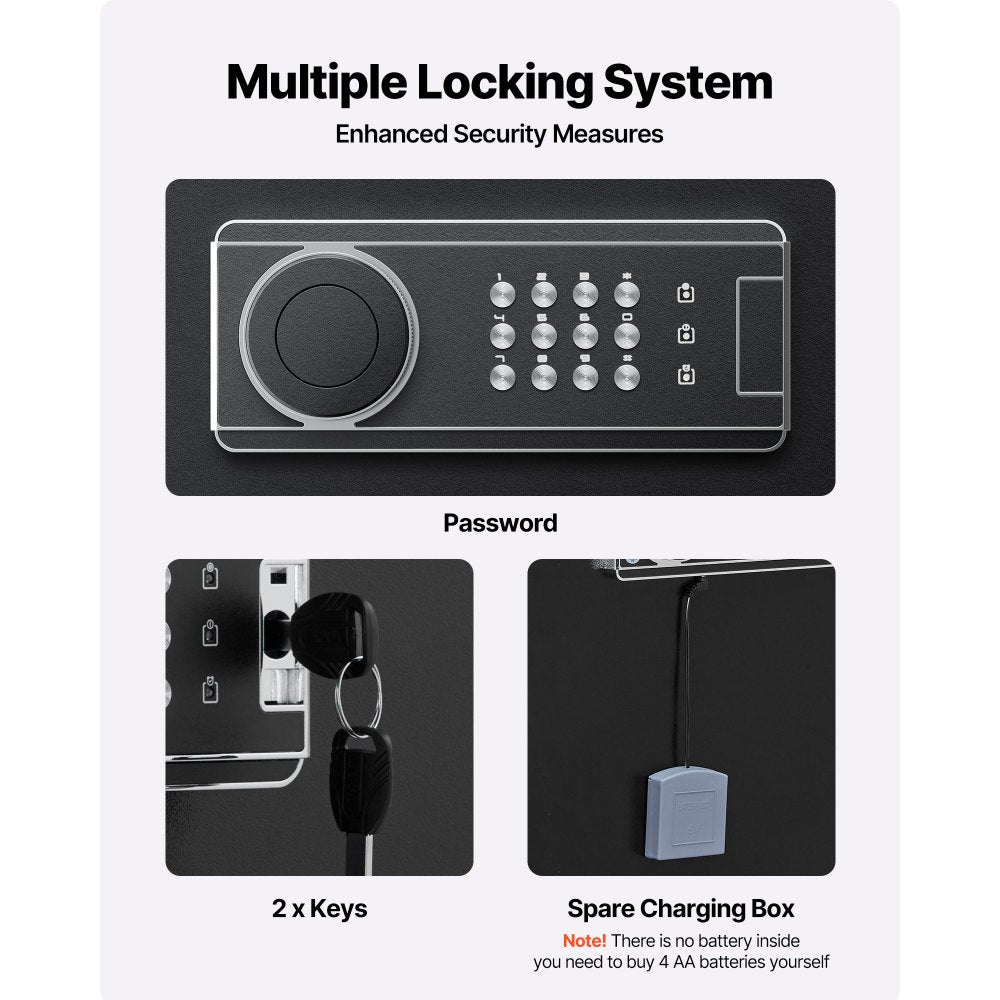 6-8 Gun Safe Long Gun Cabinet for Rifles & Pistols with Key and Password