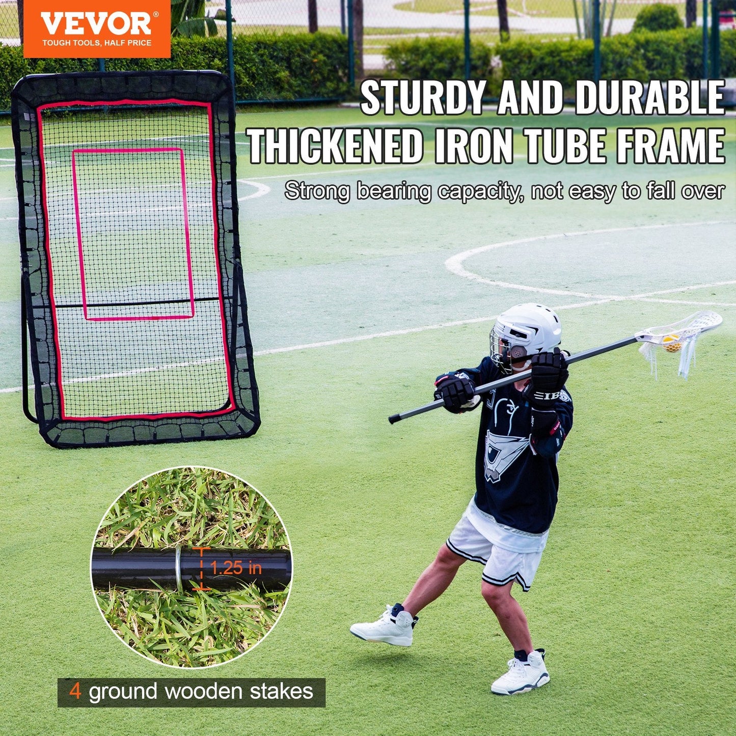 Adjustable 1.2x2.1m Multi-Sport Rebounder Net for Training and Practice