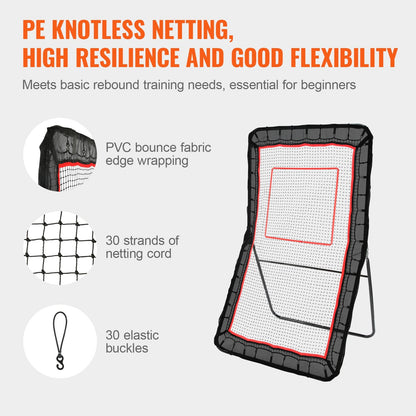 Adjustable 1.2x2.1m Multi-Sport Rebounder Net for Training and Practice