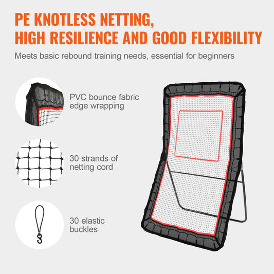 Adjustable 1.2x2.1m Multi-Sport Rebounder Net for Training and Practice
