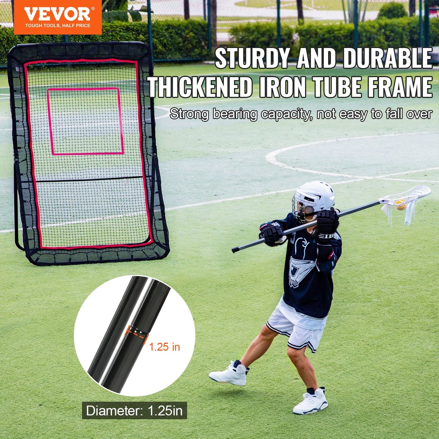 Multi-Sport Rebounder Net with Adjustable Angles, 1.5x2.1m Training Screen