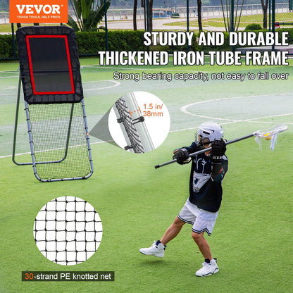 VEVOR Folding Lacrosse Rebounder for Backyard, 3x8 Ft Volleyball Bounce Back Net,