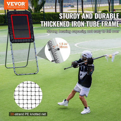 Folding Lacrosse Rebounder & Multi-Sport Training Net, 0.91x2.44 m, Adjustable