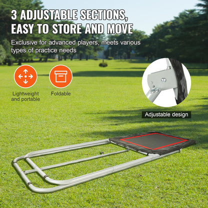 Adjustable Multi-Sport Rebounder for Backyard, 0.9x1.2m Training Net, Black