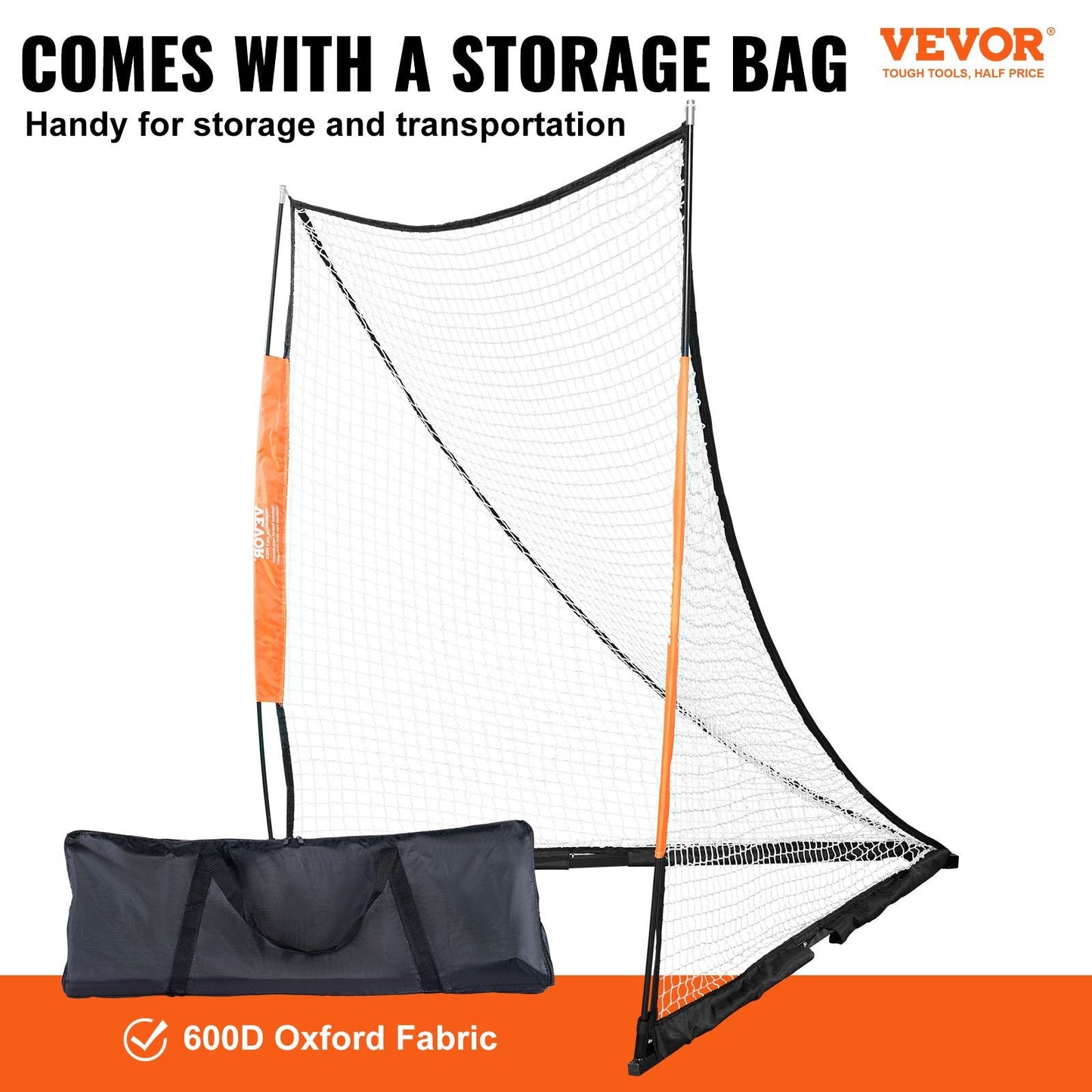 Portable 1.8m x 1.8m Lacrosse Goal with Carry Bag for Training and Backyard Use