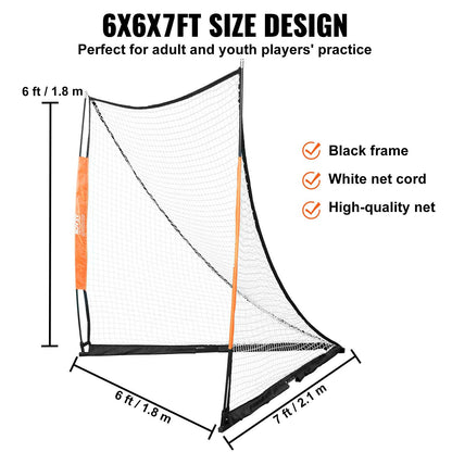 Portable 1.8m x 1.8m Lacrosse Goal with Carry Bag for Training and Backyard Use