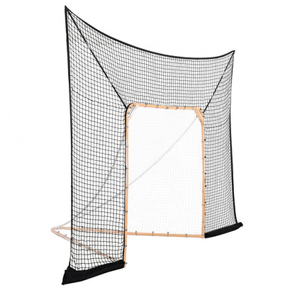 VEVOR 12x9 ft Hockey Lacrosse Goal Backstop with Extended Coverage Training Net