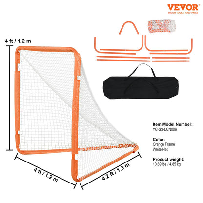VEVOR Lacrosse Goal, 1.2 mx 1.2 m Small Kids Lacrosse Net, Folding Portable Lacrosse