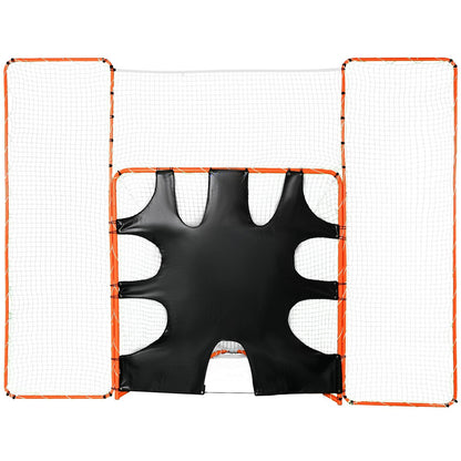 3-in-1 Lacrosse Goal with Backstop and Target, 3.7m x 2.7m Steel Net