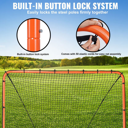 Folding 1.8mx1.8m Lacrosse Goal with Steel Frame for Backyard Training