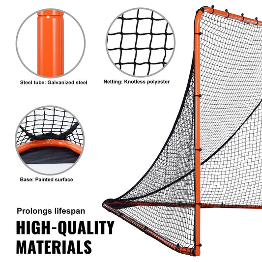 Folding 1.8mx1.8m Lacrosse Goal with Steel Frame for Backyard Training