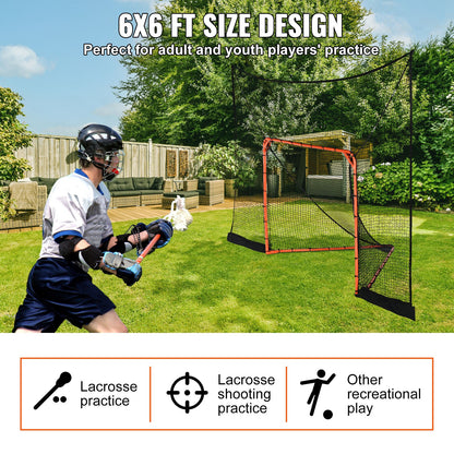 VEVOR Hockey and Lacrosse Goal Backstop with Extended Coverage, 12' x 9' Lacrosse