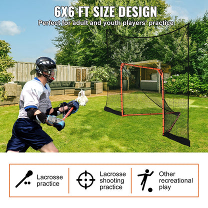 Hockey & Lacrosse Goal Backstop with Extended Coverage, 3.7 x 2.7 m Net
