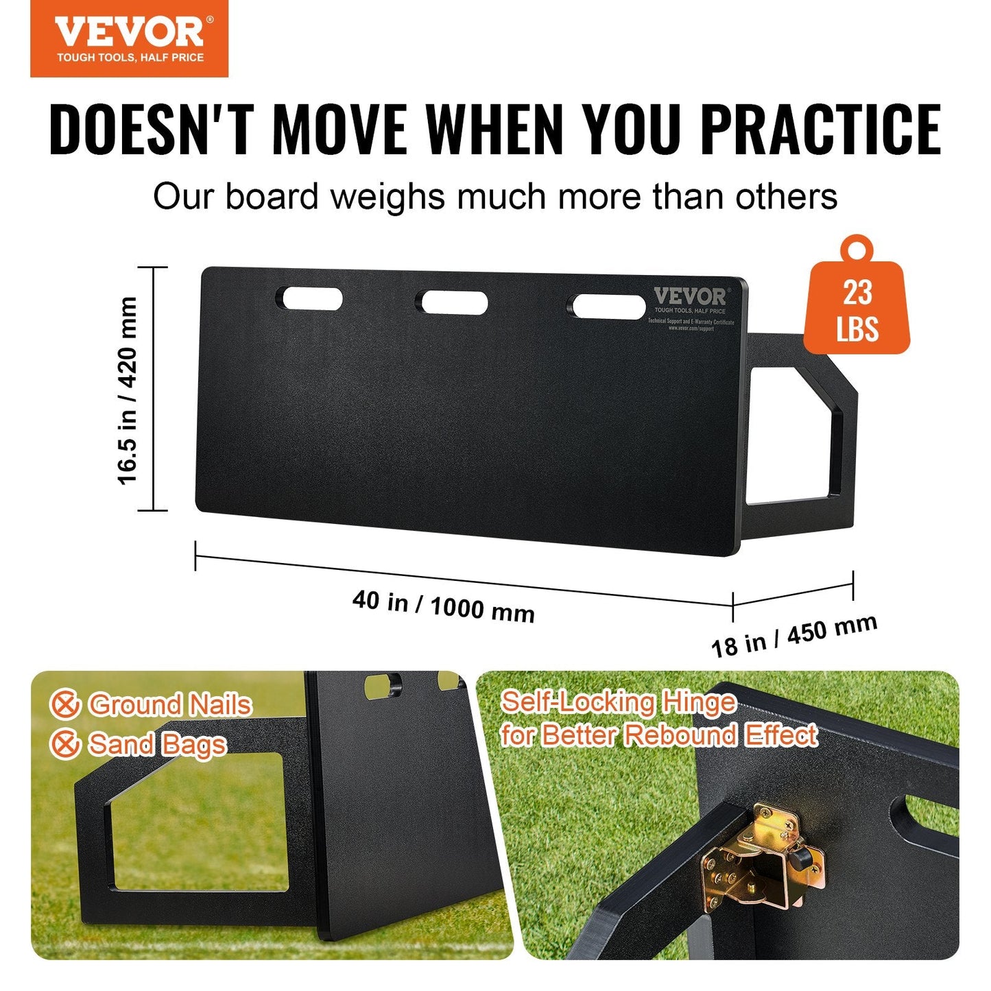 Portable Soccer Rebound Wall, 100x0.4m, Adjustable Angles for Training & Practice