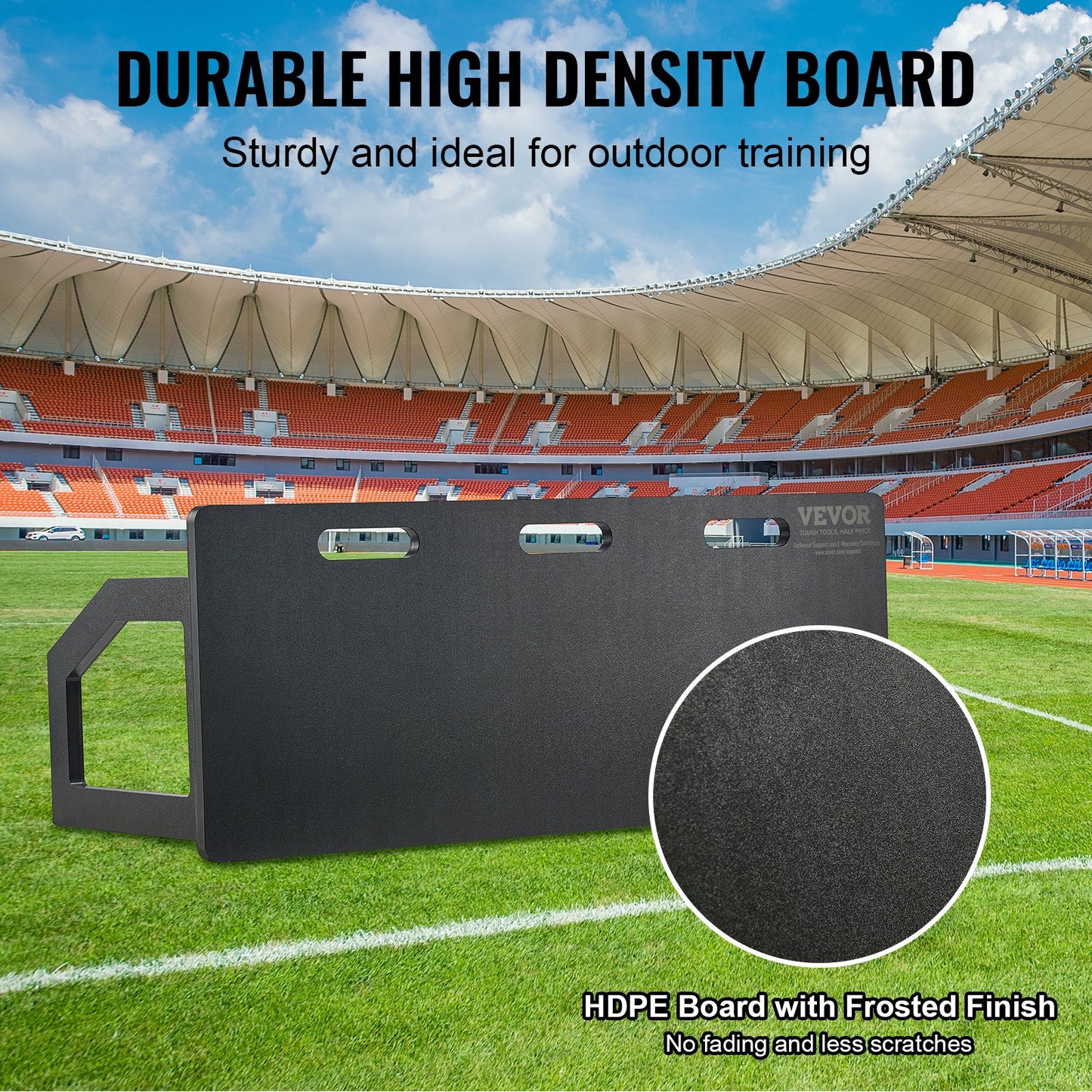 VEVOR Soccer Rebounder Board, 100x40 cm Portable Soccer Wall with 2 Angles Rebound,