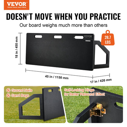 VEVOR Soccer Rebounder Board, 115x45 cm Portable Soccer Wall with 2 Angles Rebound,
