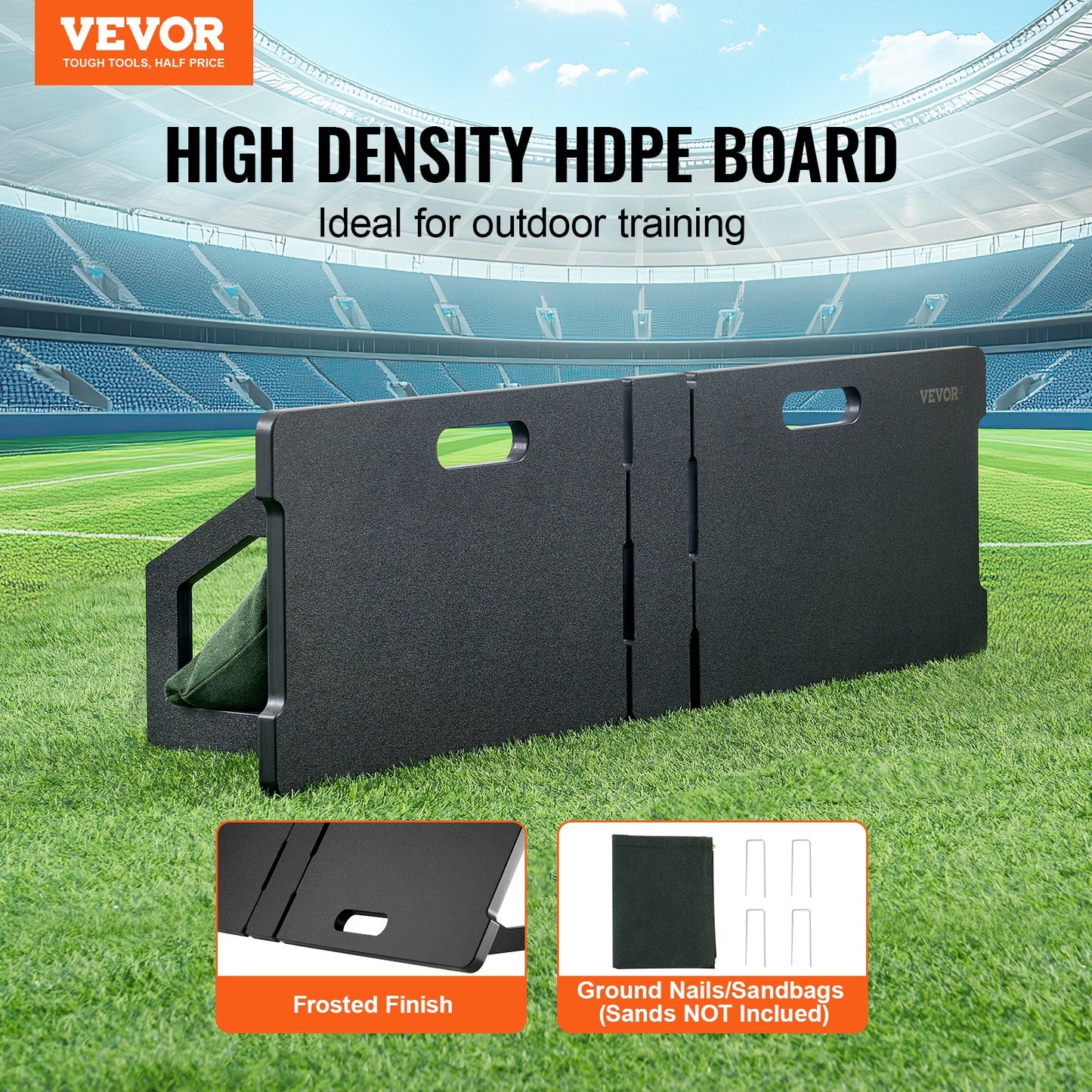 VEVOR 45"X13" Soccer Rebounder Board Portable Soccer Wall with 2 Angles Rebound