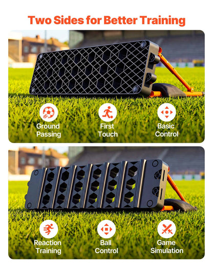 Soccer Rebounder Board, 950 x 250 mm Portable Soccer Rebound Wall, Dual Surface Sports Kick Back Trainer, 3 Adjustable Angles, Easy Setup Ball Practice Equipment for Passing & Reaction Skills