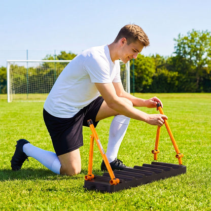 Soccer Rebounder Board, 950 x 250 mm Portable Soccer Rebound Wall, Dual Surface Sports Kick Back Trainer, 3 Adjustable Angles, Easy Setup Ball Practice Equipment for Passing & Reaction Skills