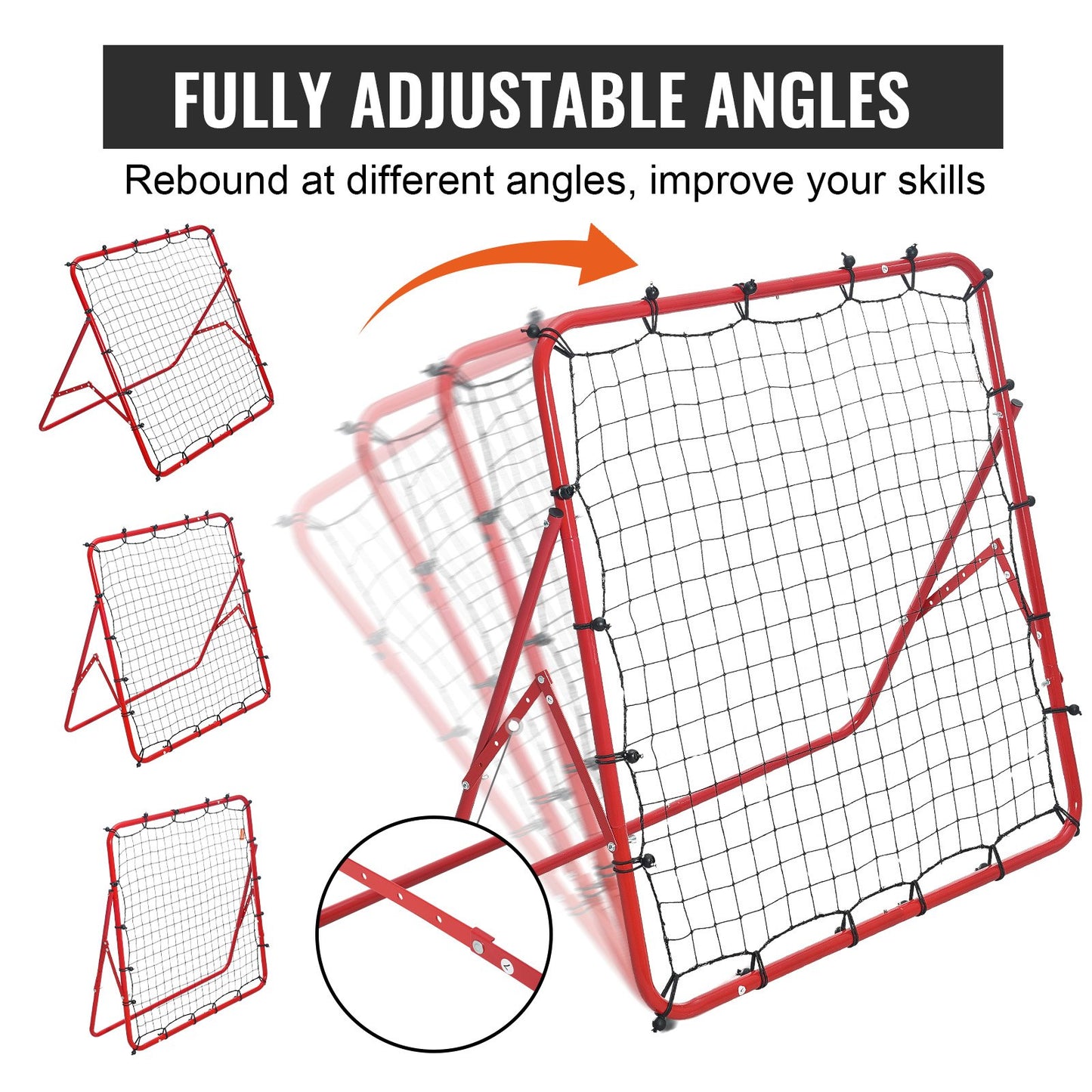 VEVOR Soccer Rebounder Rebound Net, Kick-Back 100x100 cm, Portable Football Training