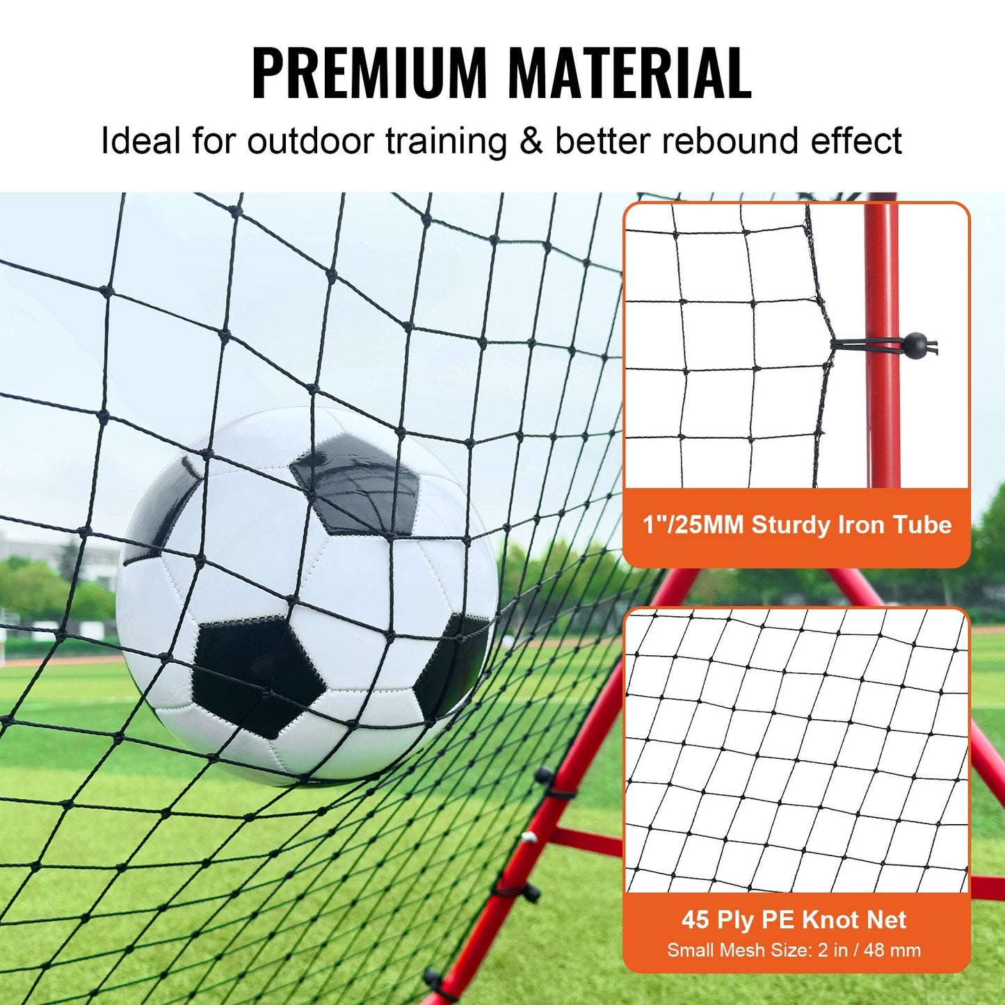 Portable 1x1 Meter Soccer Rebound Net for All Ages - Adjustable & Durable Design