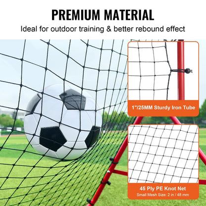 Portable 1x1 Meter Soccer Rebound Net for All Ages - Adjustable & Durable Design