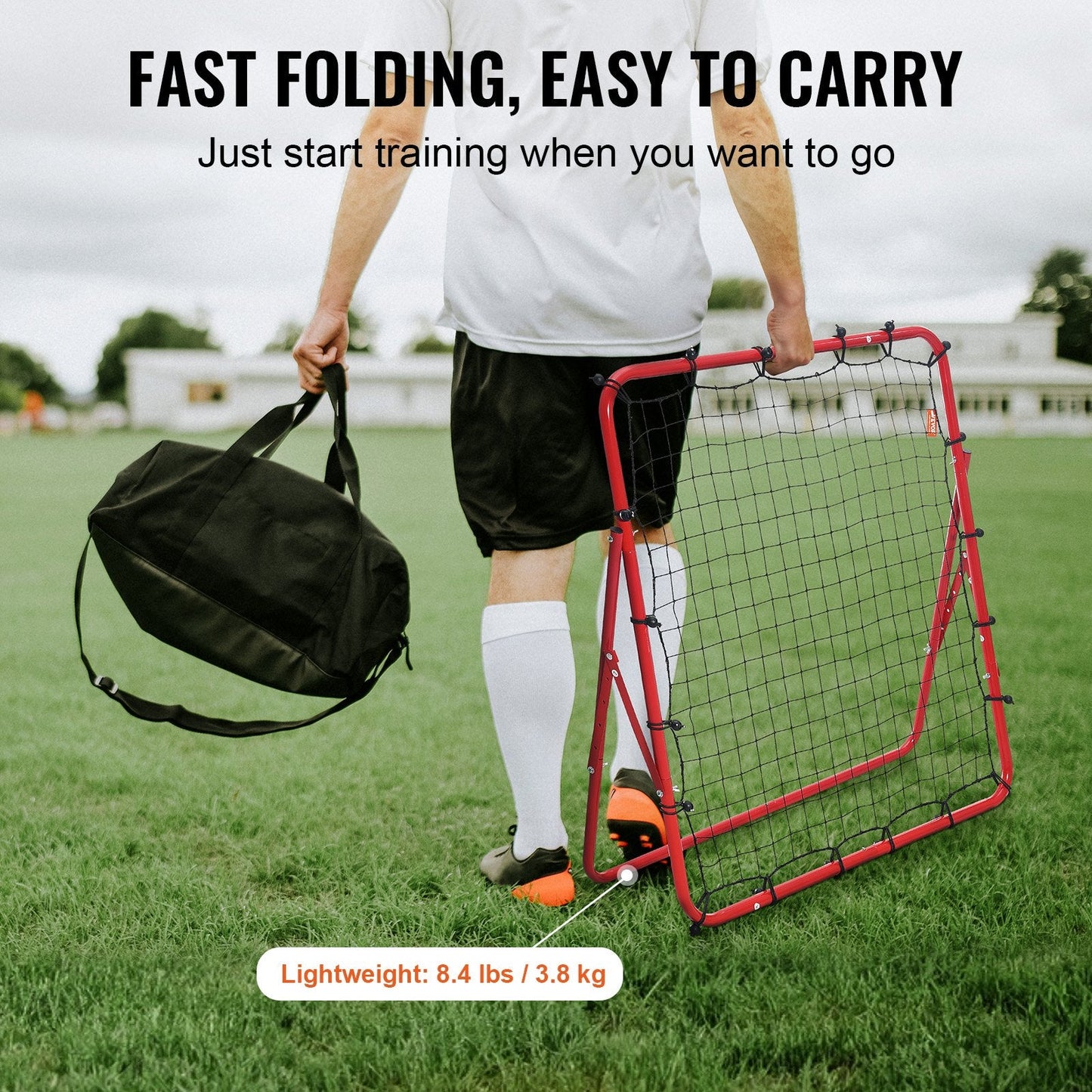 Portable 1x1 Meter Soccer Rebound Net for All Ages - Adjustable & Durable Design