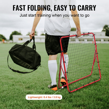 Portable 1x1 Meter Soccer Rebound Net for All Ages - Adjustable & Durable Design