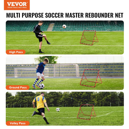 Portable 1x1 Meter Soccer Rebound Net for All Ages - Adjustable & Durable Design