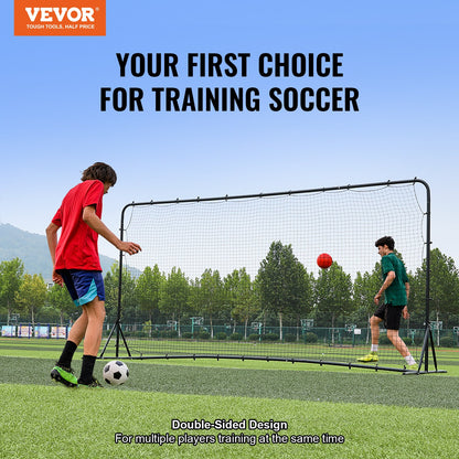 VEVOR Soccer Rebounder Net, 12x6FT Iron Soccer Training Equipment, Sports Football