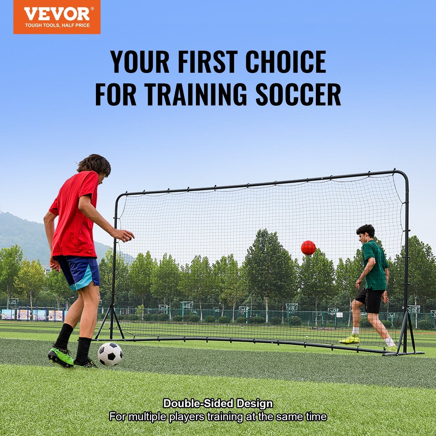12x6M Iron Soccer Rebounder Net for Training, Practice, and Solo Play