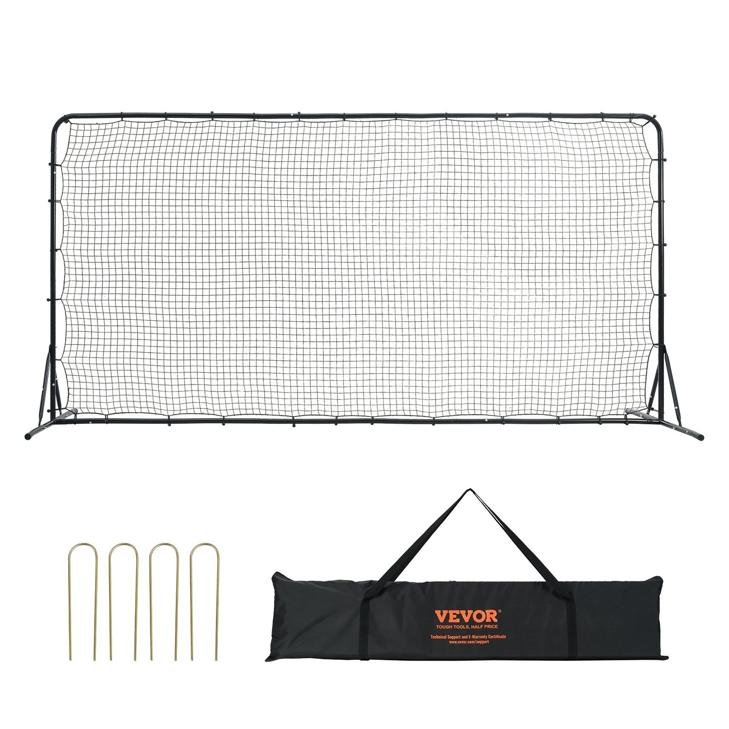 VEVOR Soccer Rebounder Net, 12x6FT Iron Soccer Training Equipment, Sports Football