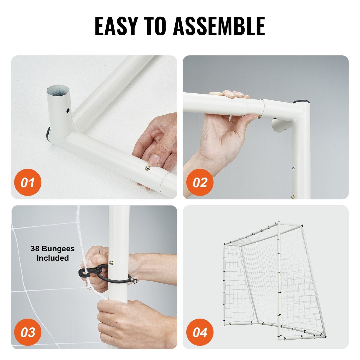 8x6M Iron Soccer Rebound Trainer with Double-Sided Net for Solo Practice