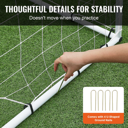 VEVOR Soccer Rebound Trainer, 8x6FT Iron Soccer Training Equipment, Sports Football