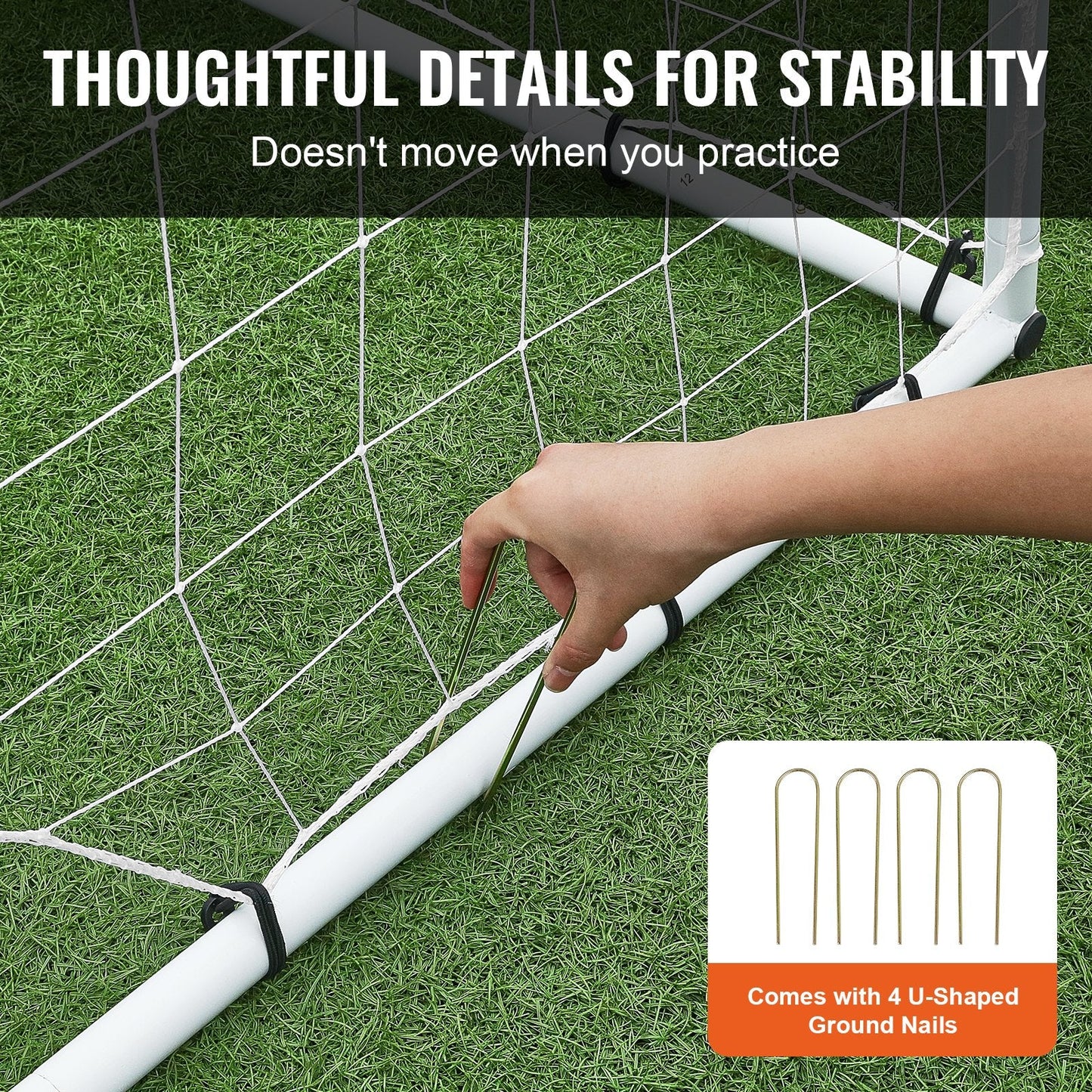 8x6M Iron Soccer Rebound Trainer with Double-Sided Net for Solo Practice