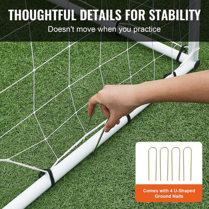 8x6M Iron Soccer Rebound Trainer with Double-Sided Net for Solo Practice