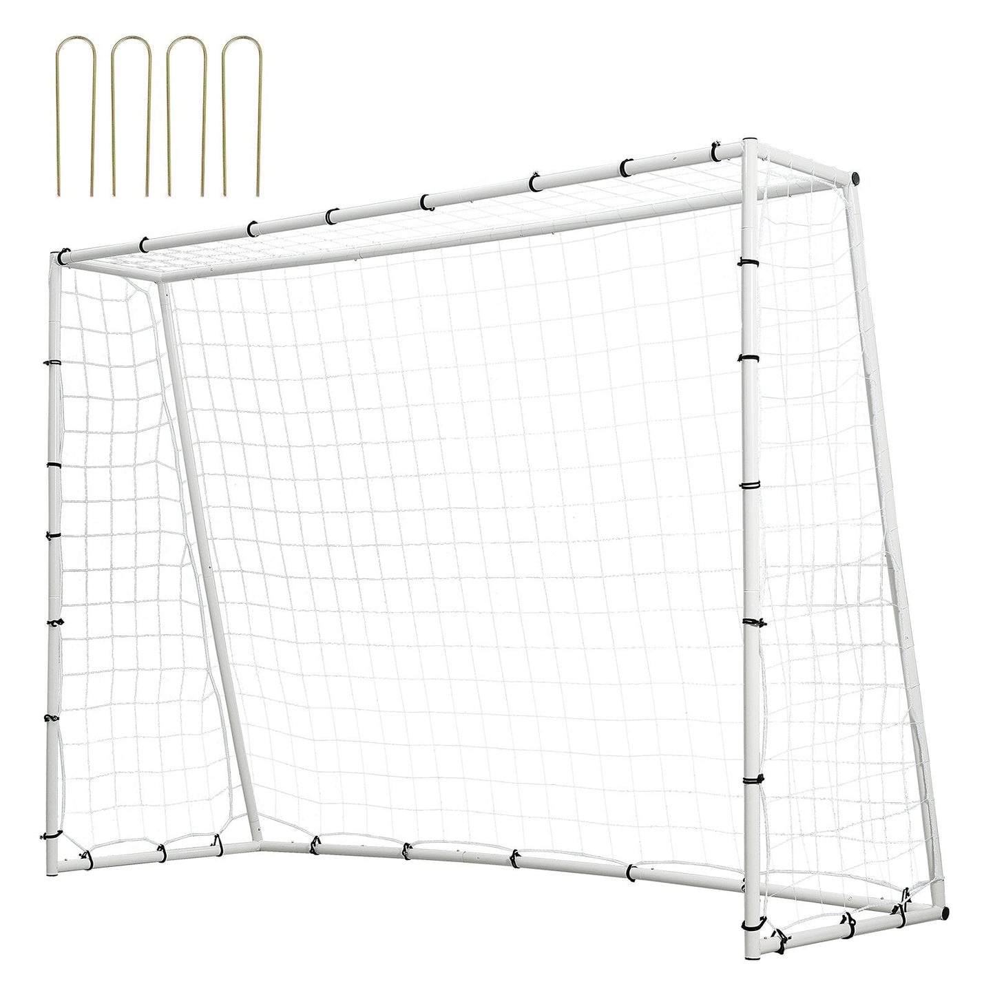8x6M Iron Soccer Rebound Trainer with Double-Sided Net for Solo Practice